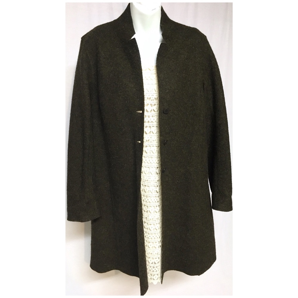 EILEEN FISHER 60% Alpaca 40% Wool Blend Coat MED